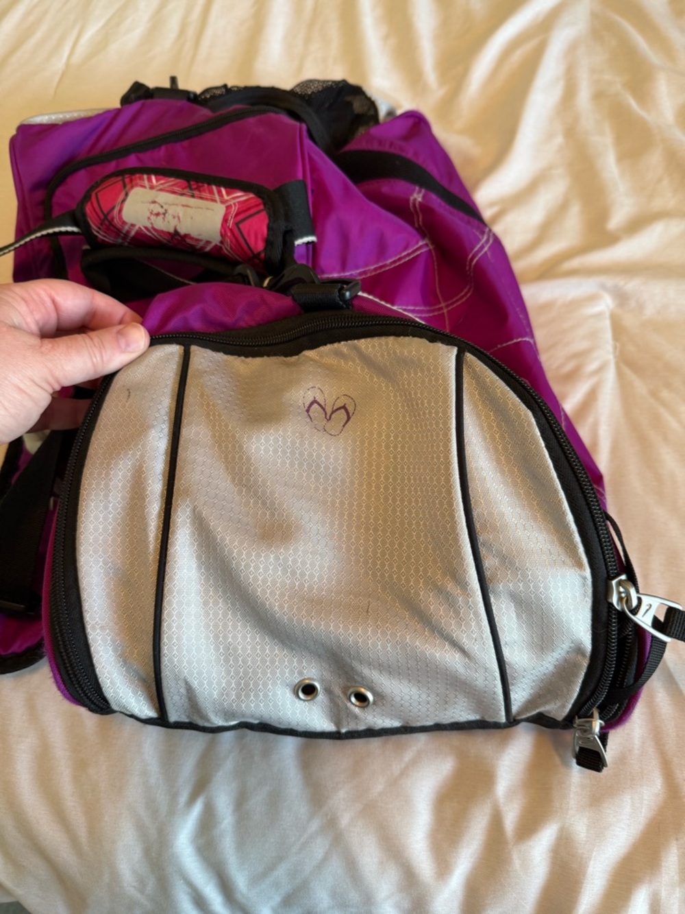 Nike Women's Purple and Silver Medium Travel Duffel Bag - Picture 6 of 9